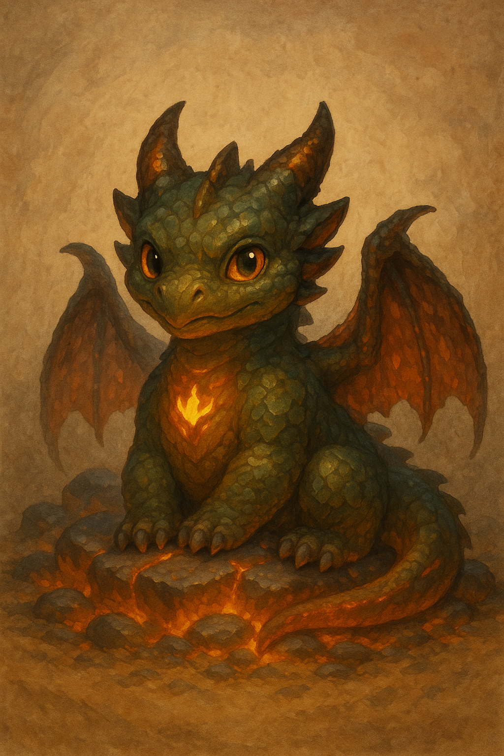 Baby Green Magma Dragon
